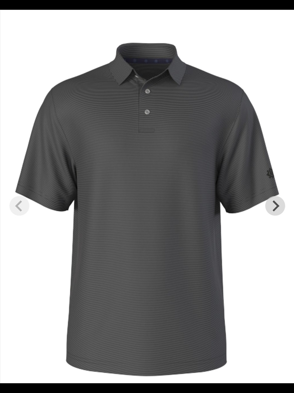 Ben Hogan Men's Performance Fine Line Printed  Sleeve Polo Shirt- Charcoal Gray